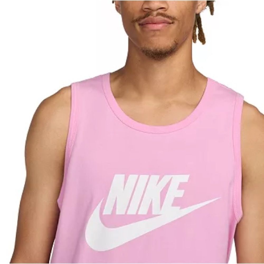 Nike Men's Sportswear Logo Tank Top in pink Size Medium NWT - Picture 3 of 7